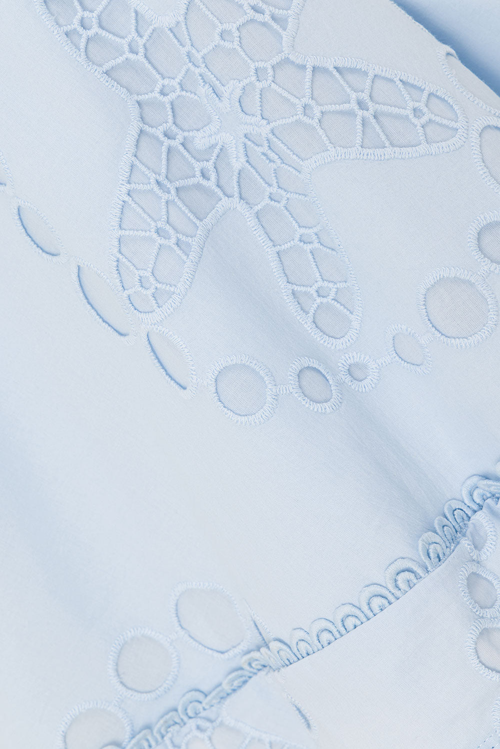 Blue Starfish Broderie Wide Strap Flounce Mini Divino Dress