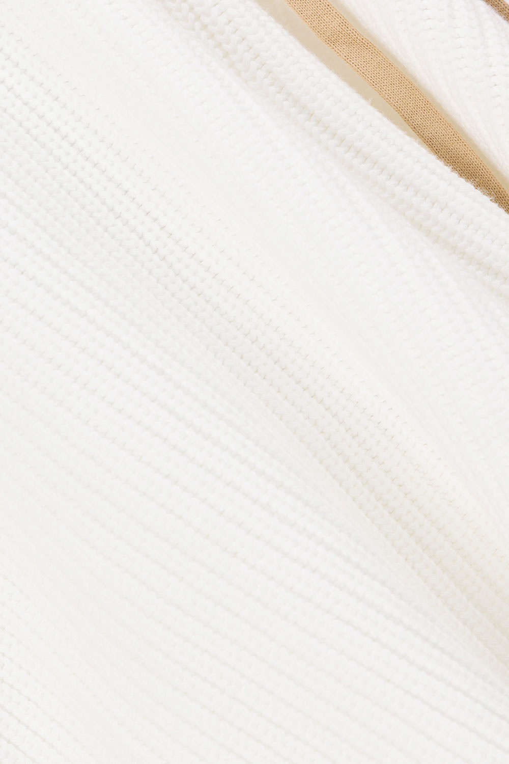 White Ribbed High Waist Tie Indigo Shorts