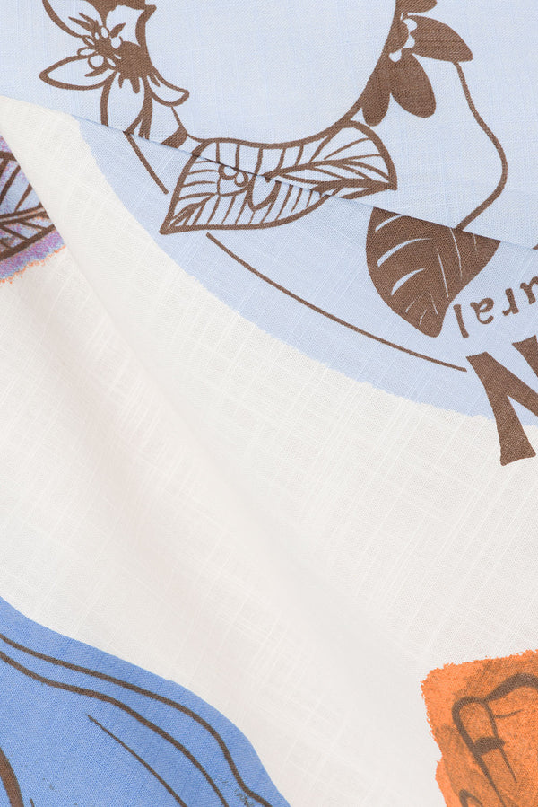 White Shell By The Sea Print Wrap Mini Avery Skirt