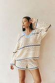 Cream Patch Crochet Knit High Waist Balia Shorts