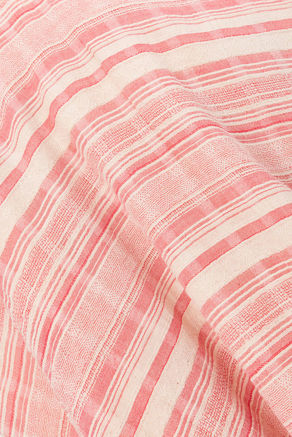 Pink And White Stripe One Shoulder Navi Maxi Dress