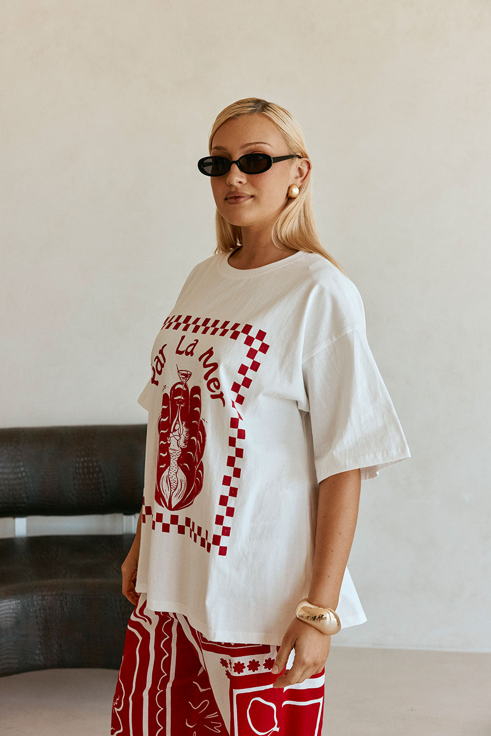 Red Graphic Tee Relaxed Par La Mer Top