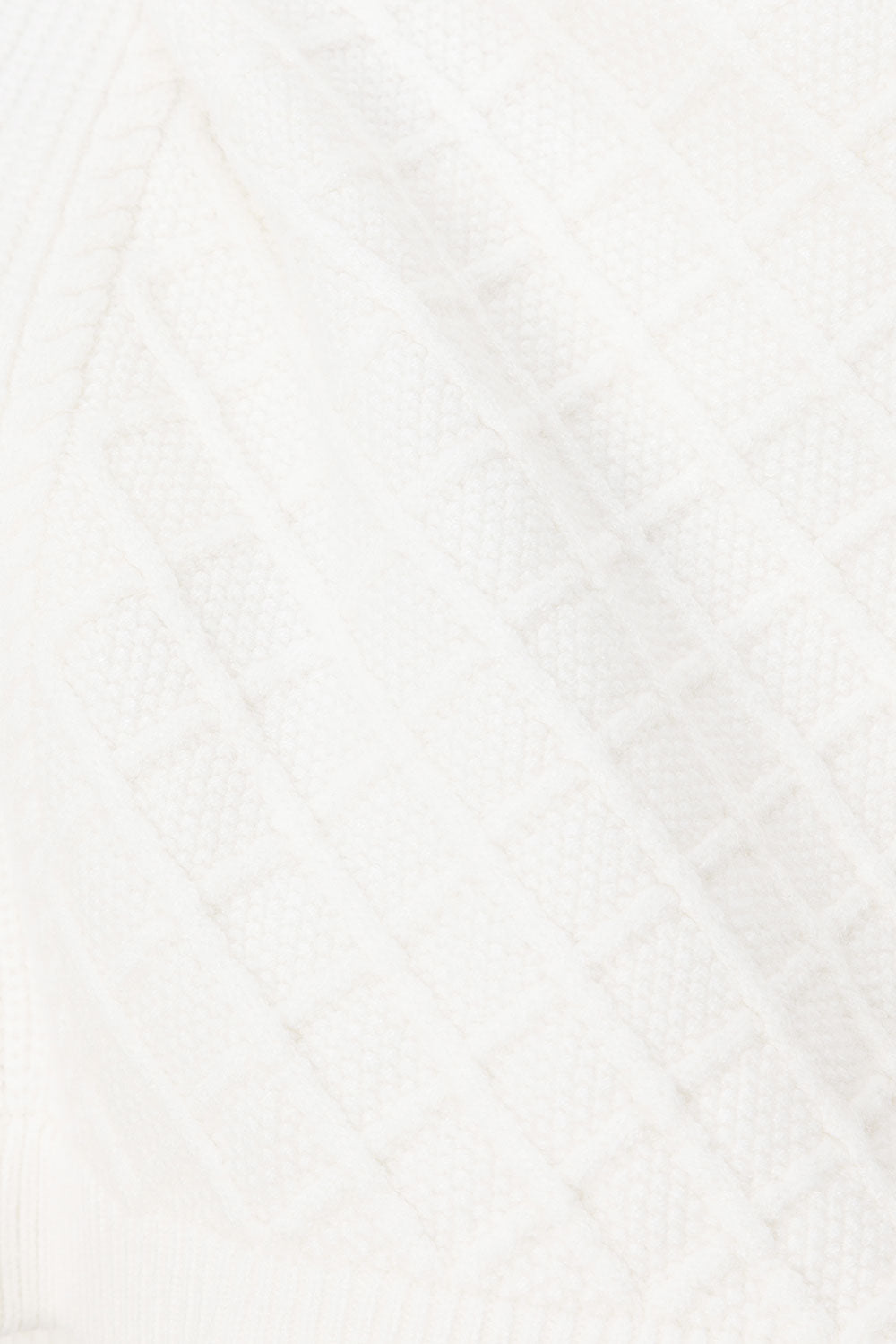 White Cable Knit Crop Lotus Top