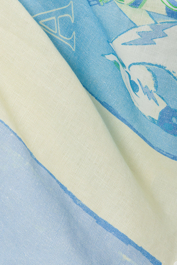 Diaz Mini Wrap Skirt - Theotokos Ocean Blue White Green