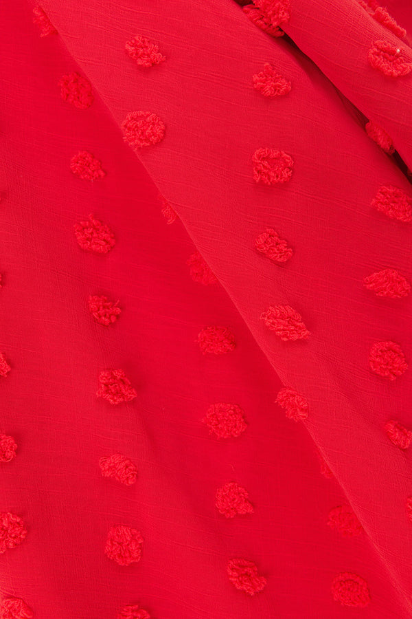 Red Polka Dot Panel Maxi Tassia Dress