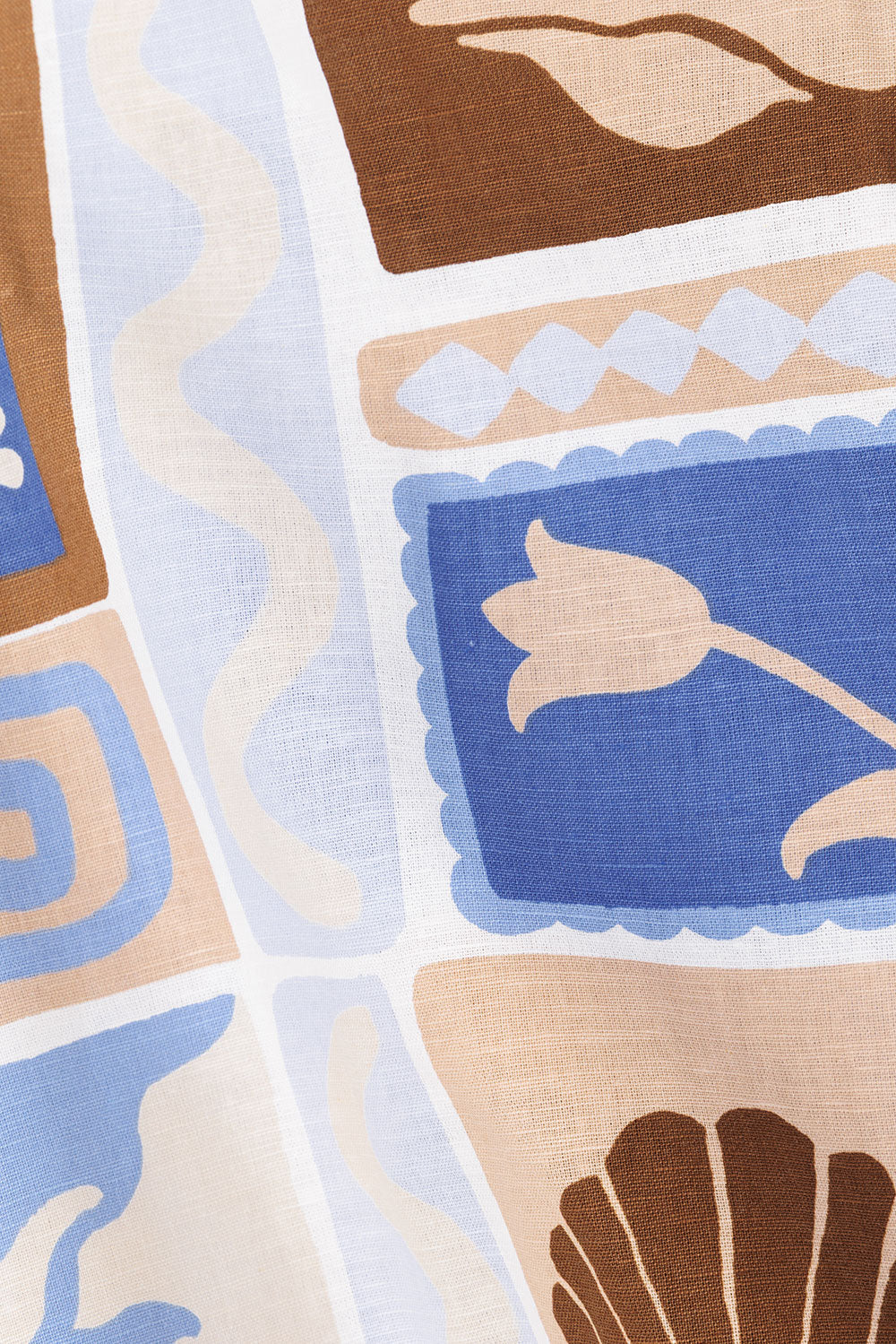 Blue Solis Sea Shell Print V Neck Mini Adi Dress