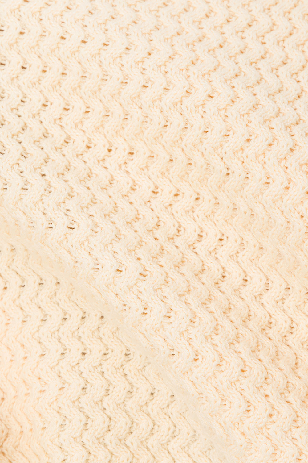 Cream Zig Zag Knit V Neck Mabel Vest Top