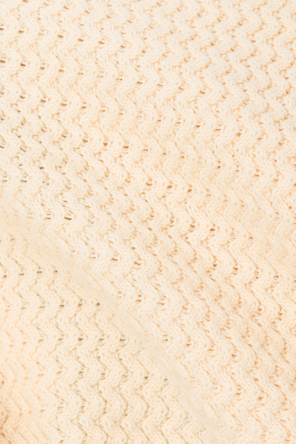 Cream Zig Zag Knit V Neck Mabel Vest Top