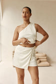 Off White Suiting Wrap Mini Dusk Skirt