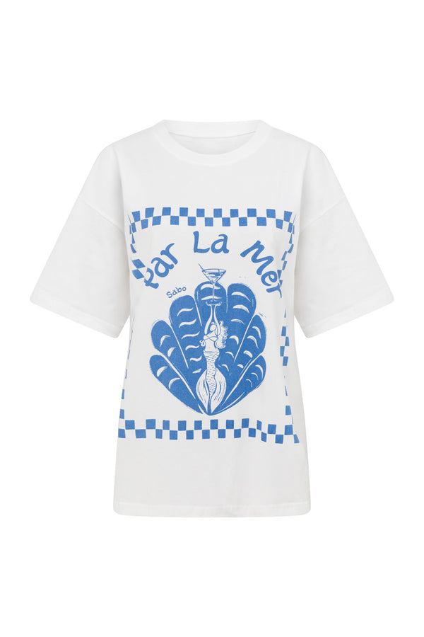 Blue Graphic Tee Relaxed Par La Mer Top