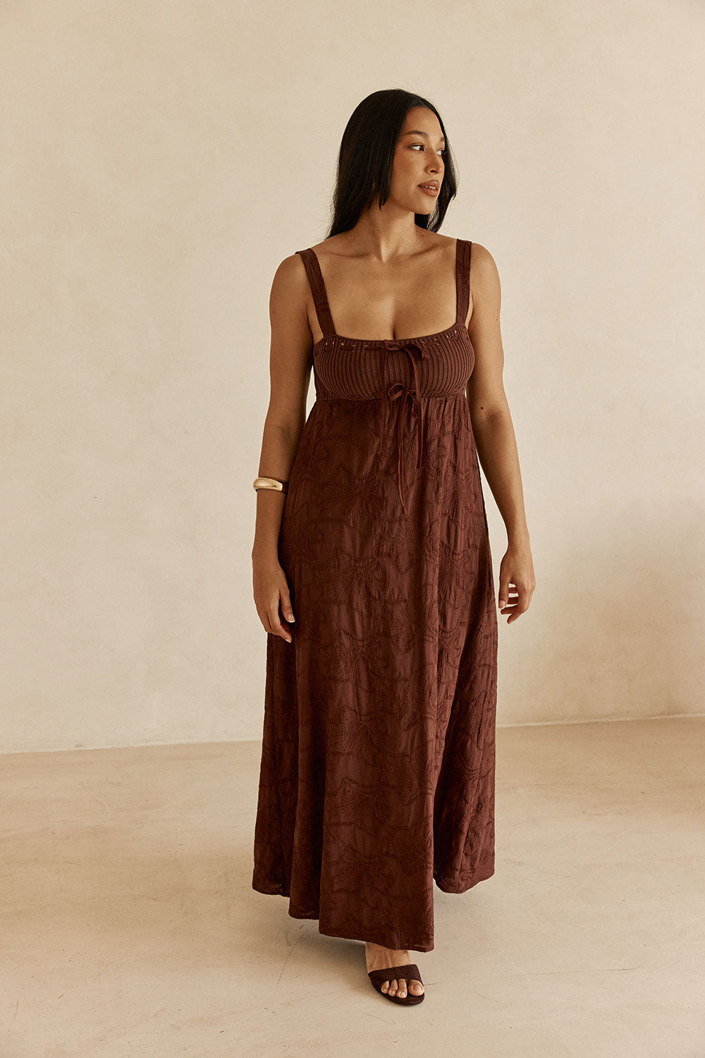 Gia Dress - Chocolate Motif