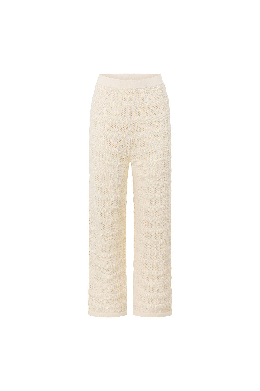 Beige Knit Elastic Zhuri Pants
