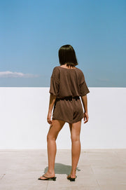 SAMPLE-Juniper Playsuit - Chocolate