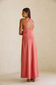 Pink Strapless Scarf Maxi Jianna Dress