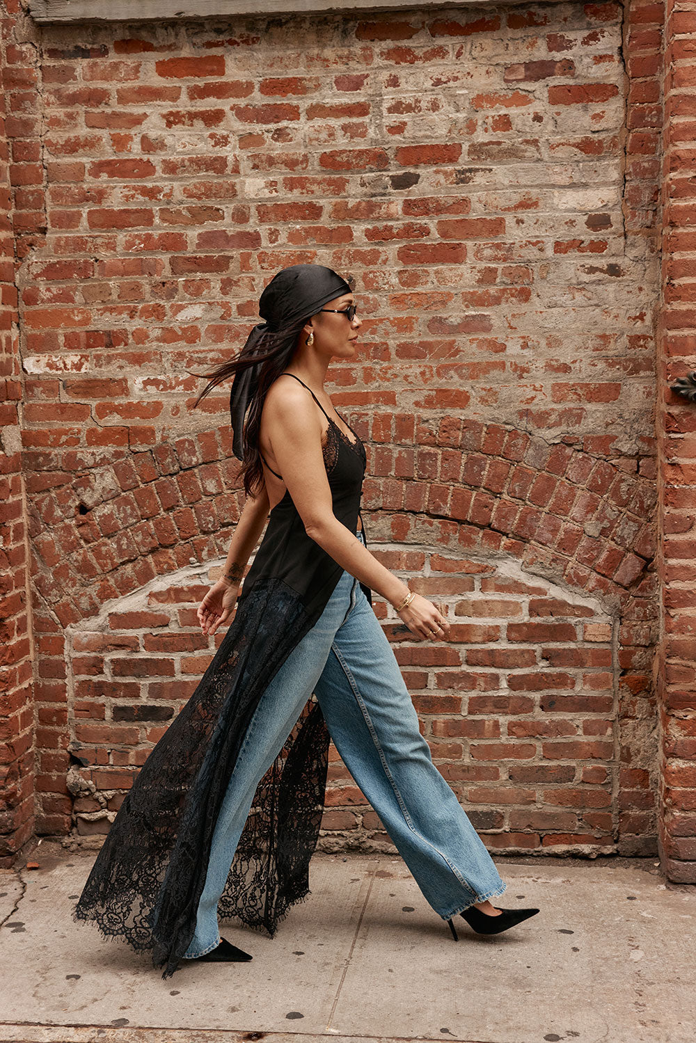 Black Lace V Neck Maxi Indah Top – SABO