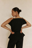 Black Suiting Panel Naomi Top