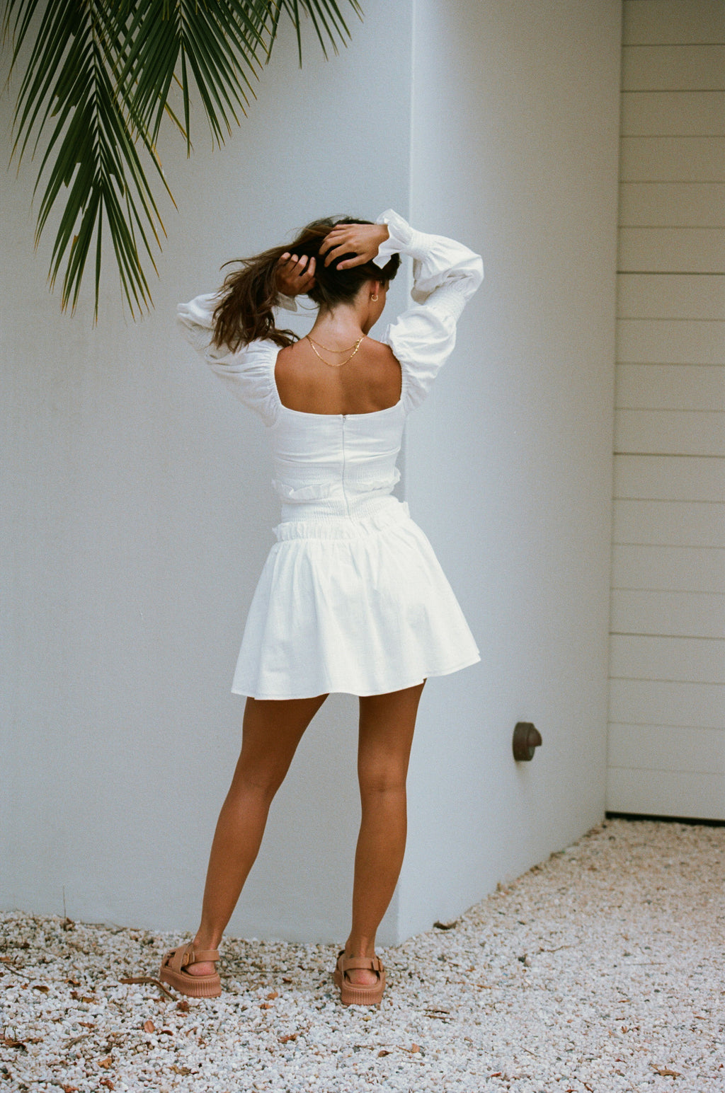 santiago off shoulder midi dress SAMPLE-Santiago Off Shoulder Dress – SABO