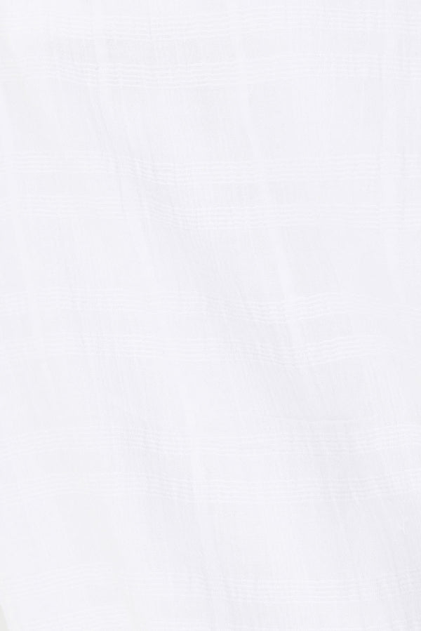 White Plaid One Shoulder Split Knot Sofia Top