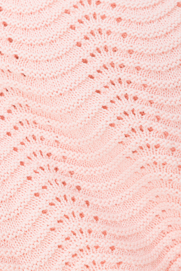 Blush Pink Wave Knit Short Sleeve Leah T Shirt Top