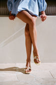Strappy Daisy Block Mules / Heels - Butter