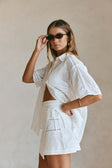 White Cheesecloth Wrap Mini Banks Skirt