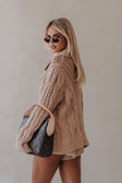 Tan Knit Long Sleeve Button Up Collar Addison Sweater