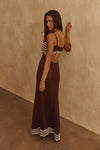 Scallop Knit Maxi Dress - Chocolate