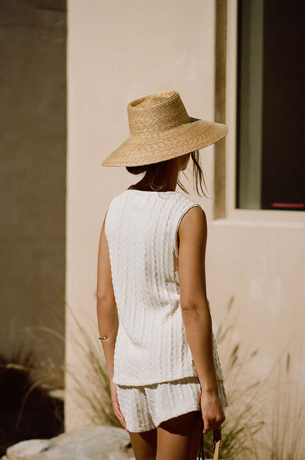 Cream Textured Cut Out Jojo Top