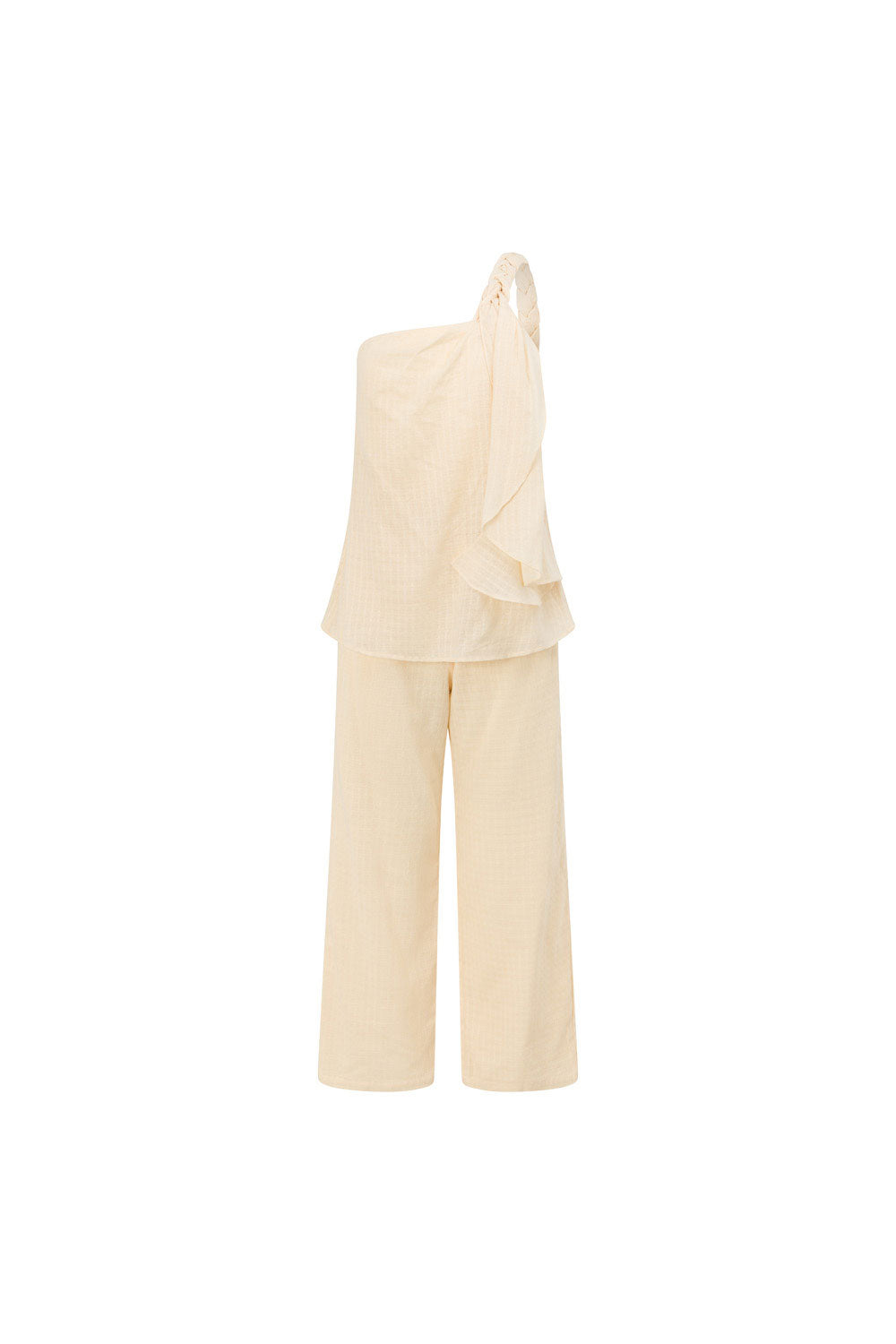 Cream One Shoulder Alabama Jumpsuit