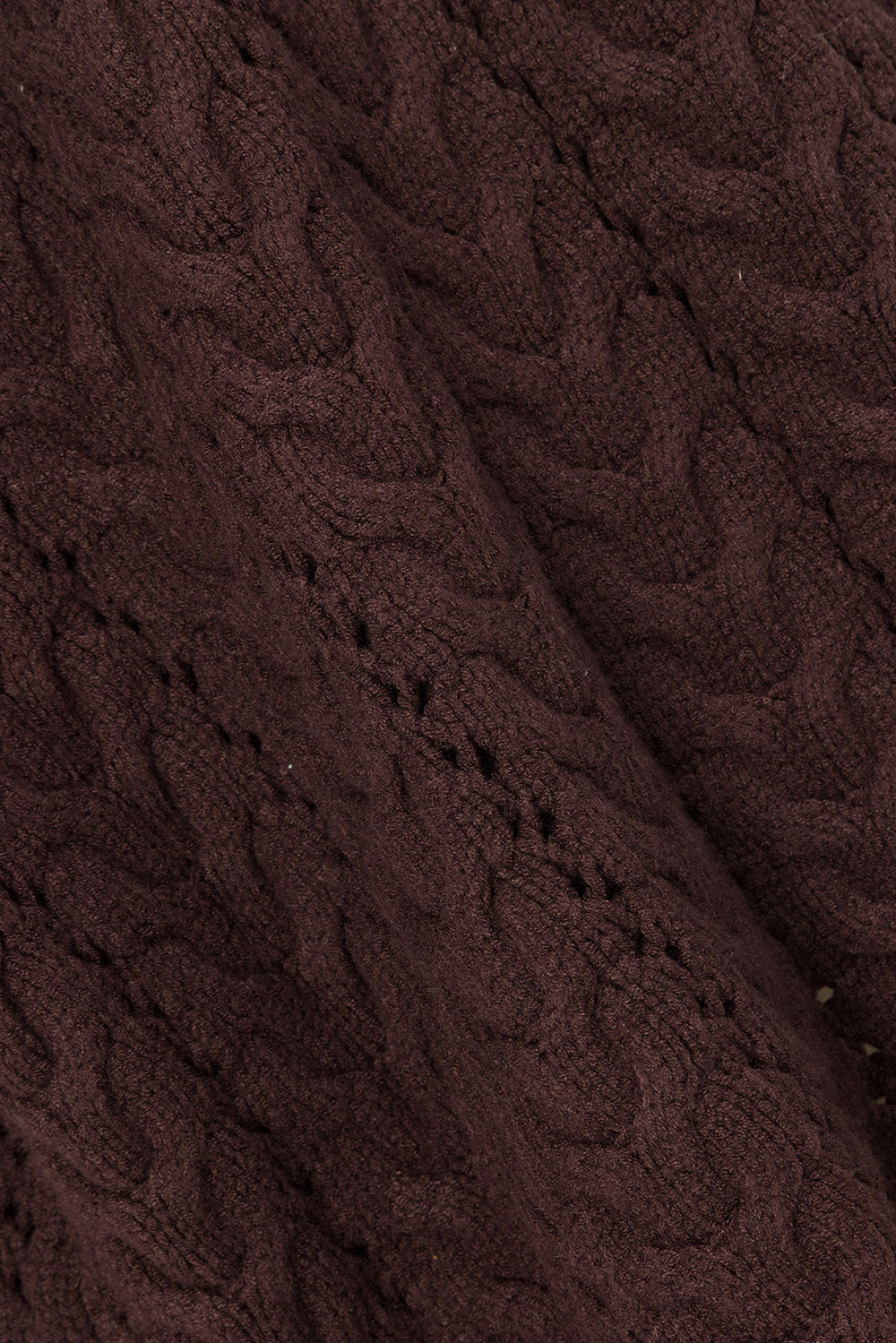 Brown Cable Knit Long Sleeve Tie Mini Sophie Dress