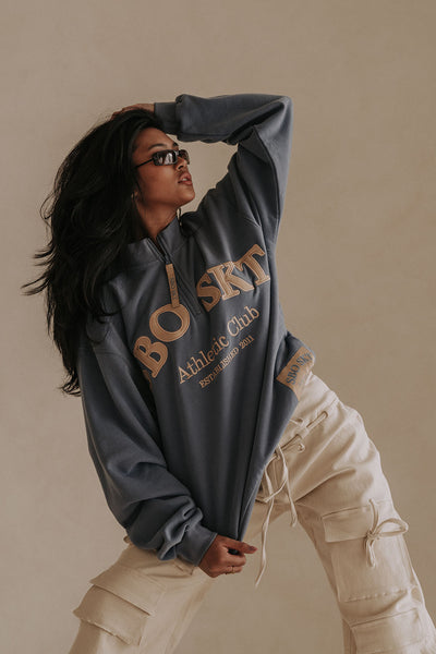 Montpellier Oversized Vintage Sweater - Fleece Blue, Tan – SABO