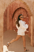 White Broderie Puff Sleeve Aveline Top