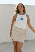 Beige Tie Mini Luna Skirt