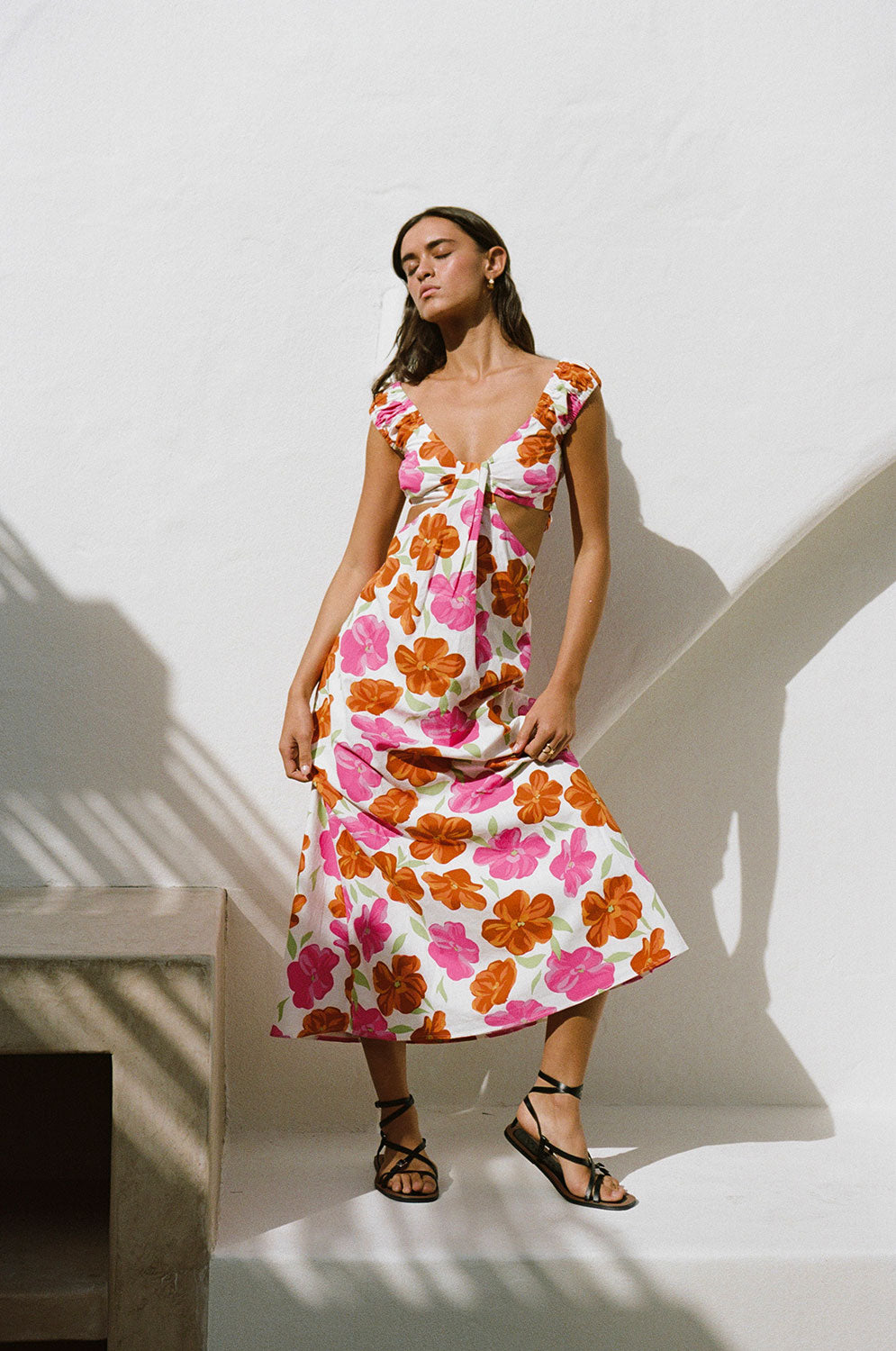 Kameliya Midi Dress - Pink