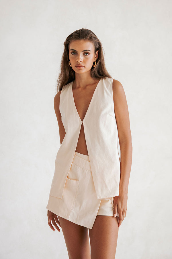 Peach Pink V Neck Longline Loralei Tank Top