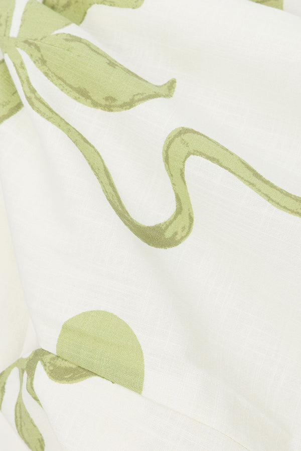 White And Green Floral High Waist Pocket Ali Shorts