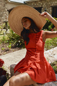 Red Button Up Mini Alfresco Dress