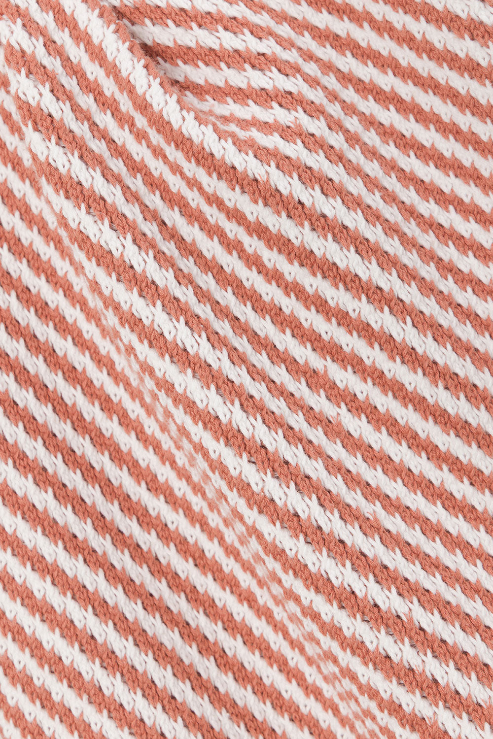 White and Coral Orange Stripe Elastic Billy Pants