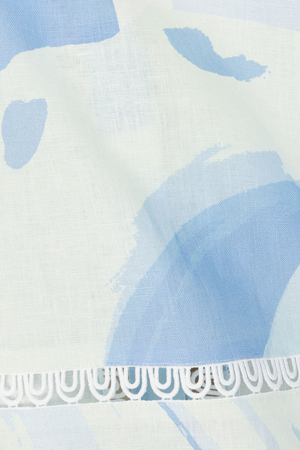 Blue Short Sleeve Button Up Collar Isabella Shirt