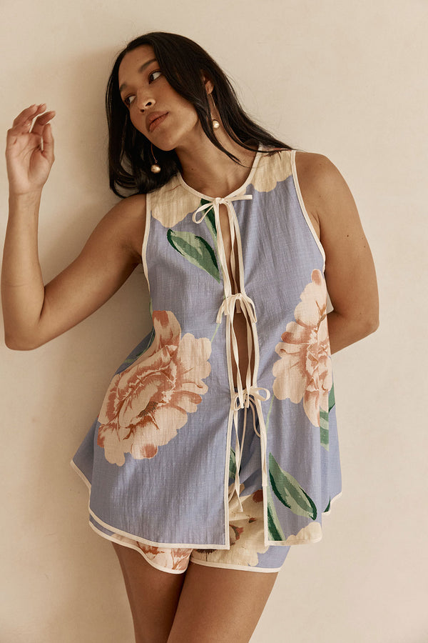 Berkley Top - Fiori Blue