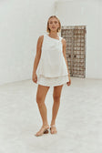 Beige Fold Over Waist Mini Luella Skirt
