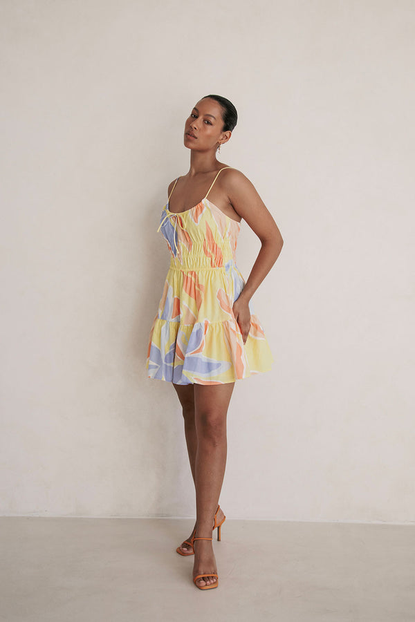 Elia Purple Adjustable Strap Panel Mini Tacita Dress