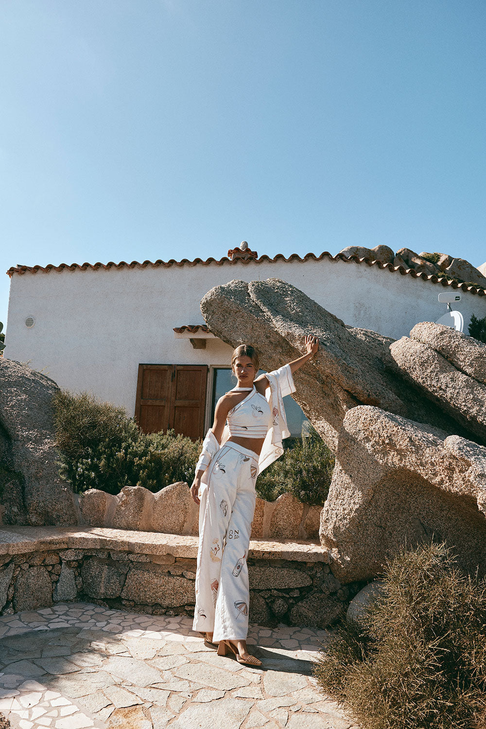 White Serenita High Waist Paradise Cove Pants