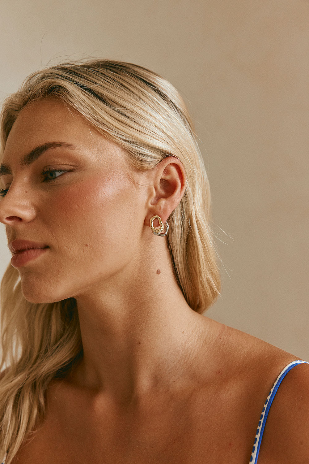 Gold and Silver Two-Toned Gia Layered Earrings