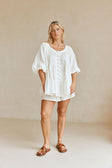 White High Waist Elastic Drawstring Novalie Shorts