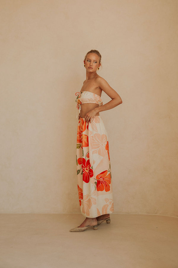 Pink Petal Scarf Tie Cutout Maxi Fei Dress