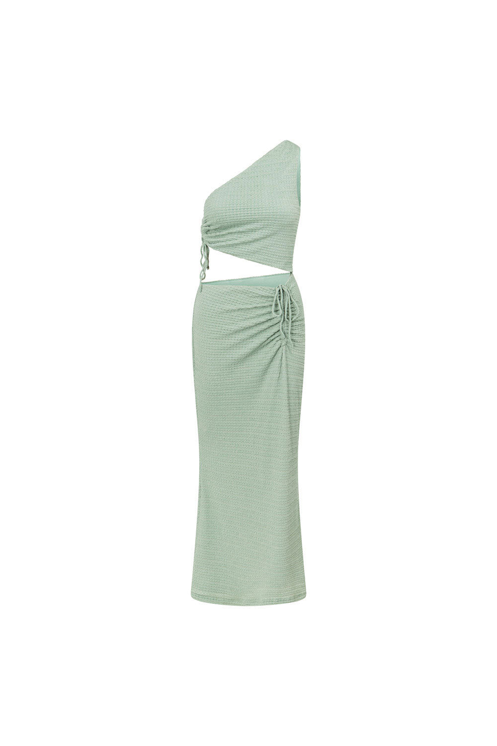 Sage Green One Shoulder Midi Azaria Dress