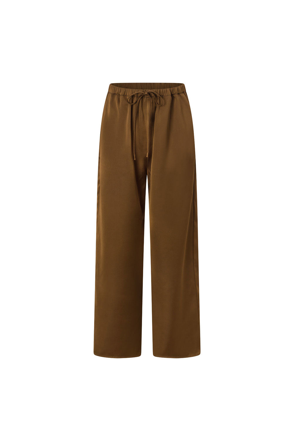 Brown Elastic Drawstring Pocket Juliette Pants
