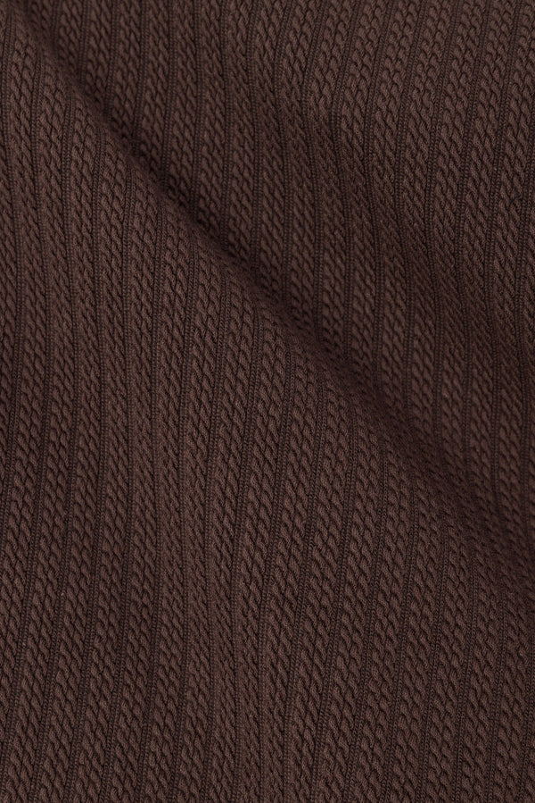 Chocolate Brown Off Shoulder Short Sleeve Tarika Top