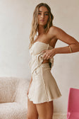 Beige Denim Style Mini Rihanna Skirt